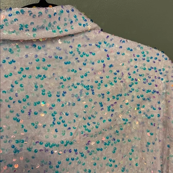 white birch white sequin shimmery top - Picture 6 of 8